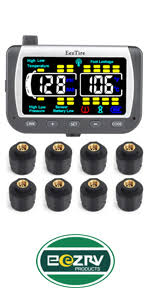 EEZRV TPMS8ATCB - Tire Pressure Monitoring System w/8 AT Sensors + Repeater