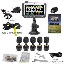 EEZRV TPMS10ATCB - Tire Pressure Monitoring System w/10 AT Sensors + Repeater