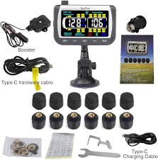 EEZRV TPMS12ATCB - Tire Pressure Monitoring System w/12 AT Sensors + Repeater