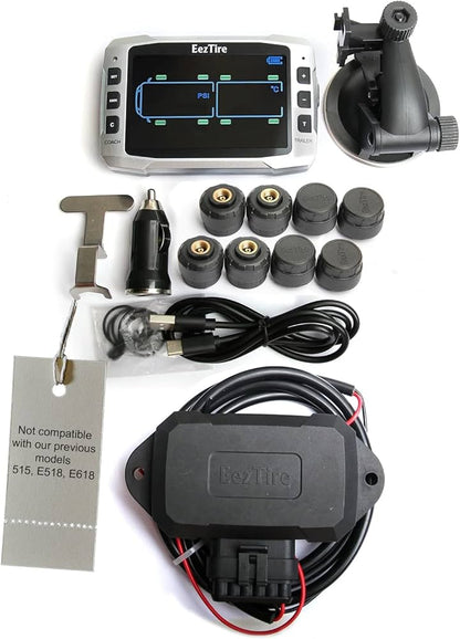 EEZRV TPMS8CBPro System - 3.5" Color Monitor + 8 AT Sensors + Repeater
