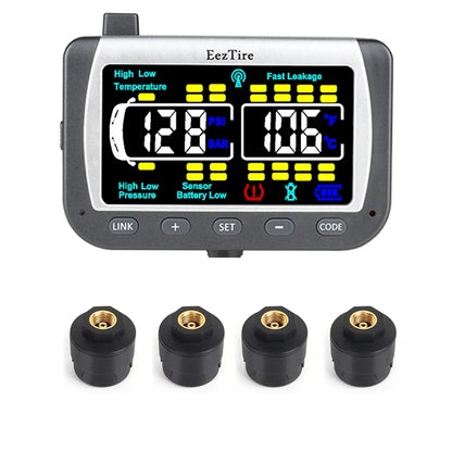 EEZRV TPMS4ATCB - Tire Pressure Monitoring System w/4 AT Sensors + Repeater