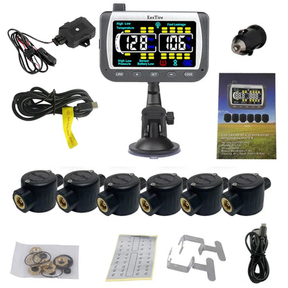 EEZRV TPMS6FTCB - Tire Pressure Monitoring System w/6 FT Sensors + Repeater