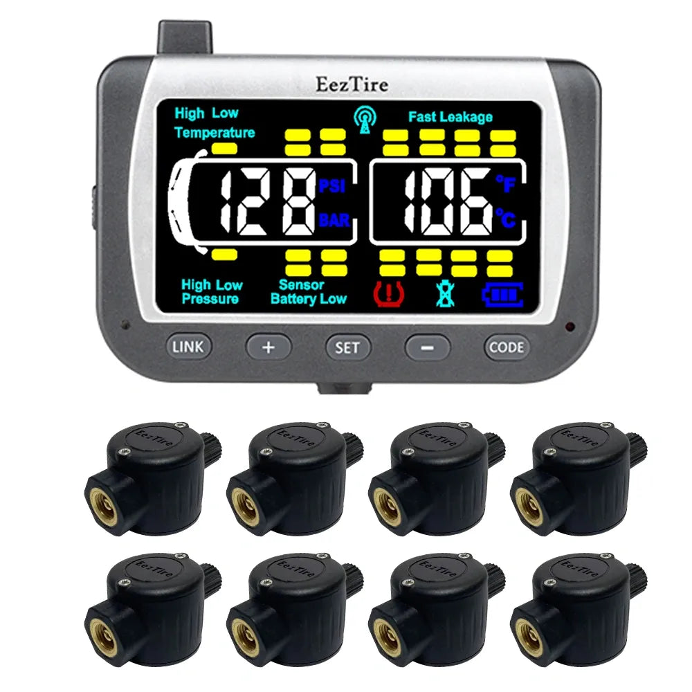 EEZRV TPMS8FTC - Tire Pressure Monitoring System w/8 FT Sensors