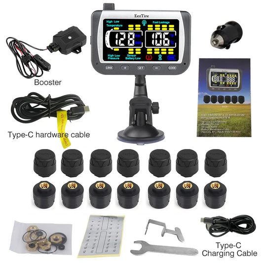 EEZRV TPMS14ATCB - Tire Pressure Monitoring System w/14 AT Sensors + Repeater