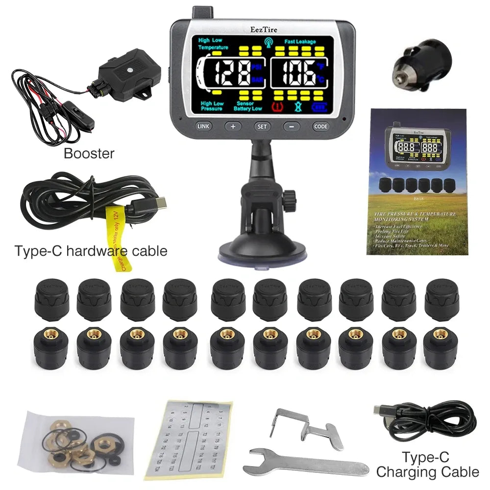 EEZRV TPMS20ATCB - Tire Pressure Monitoring System w/20 AT Sensors + Repeater