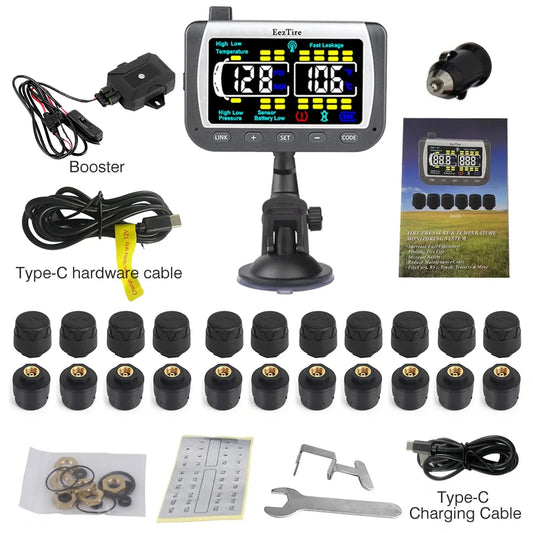 EEZRV TPMS22ATCB - Tire Pressure Monitoring System w/22 AT Sensors + Repeater