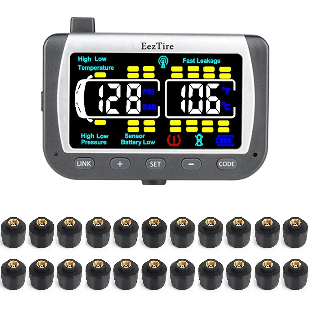 EEZRV TPMS22ATCB - Tire Pressure Monitoring System w/22 AT Sensors + Repeater