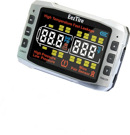 EEZRV TPMS6CBPro System - 3.5" Color Monitor + 6 AT Sensors + Repeater