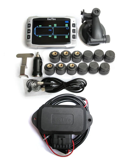 EEZRV TPMS12CPro System - 3.5" Color Monitor + 12 AT Sensors + Repeater