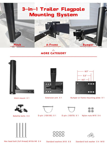 EEZRV Starlink 3-in-1 Frame/ Hitch/ Bumper Mount